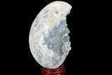 Crystal Filled Celestine (Celestite) Egg Geode #88315-2